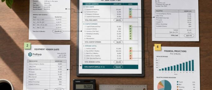 Startup Cost Worksheet for SBA Loan Plan